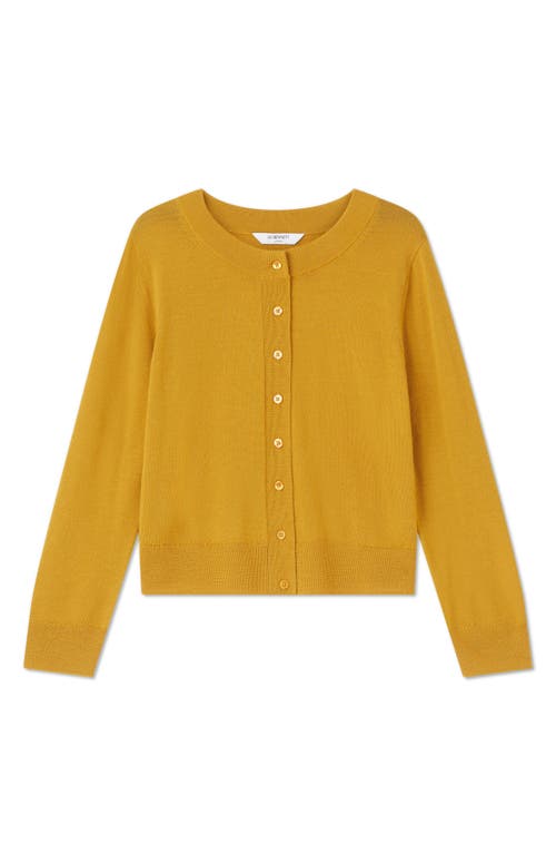 Shop Lk Bennett Connie Merino Wool Cardigan In Ochre