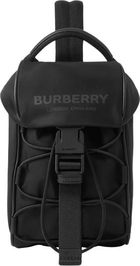 Burberry Black Nylon Logo Print Small Shoulder Bag
