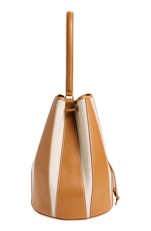 Altuzarra Large Drum Canvas & Leather Bucket Bag In Natural/canyon