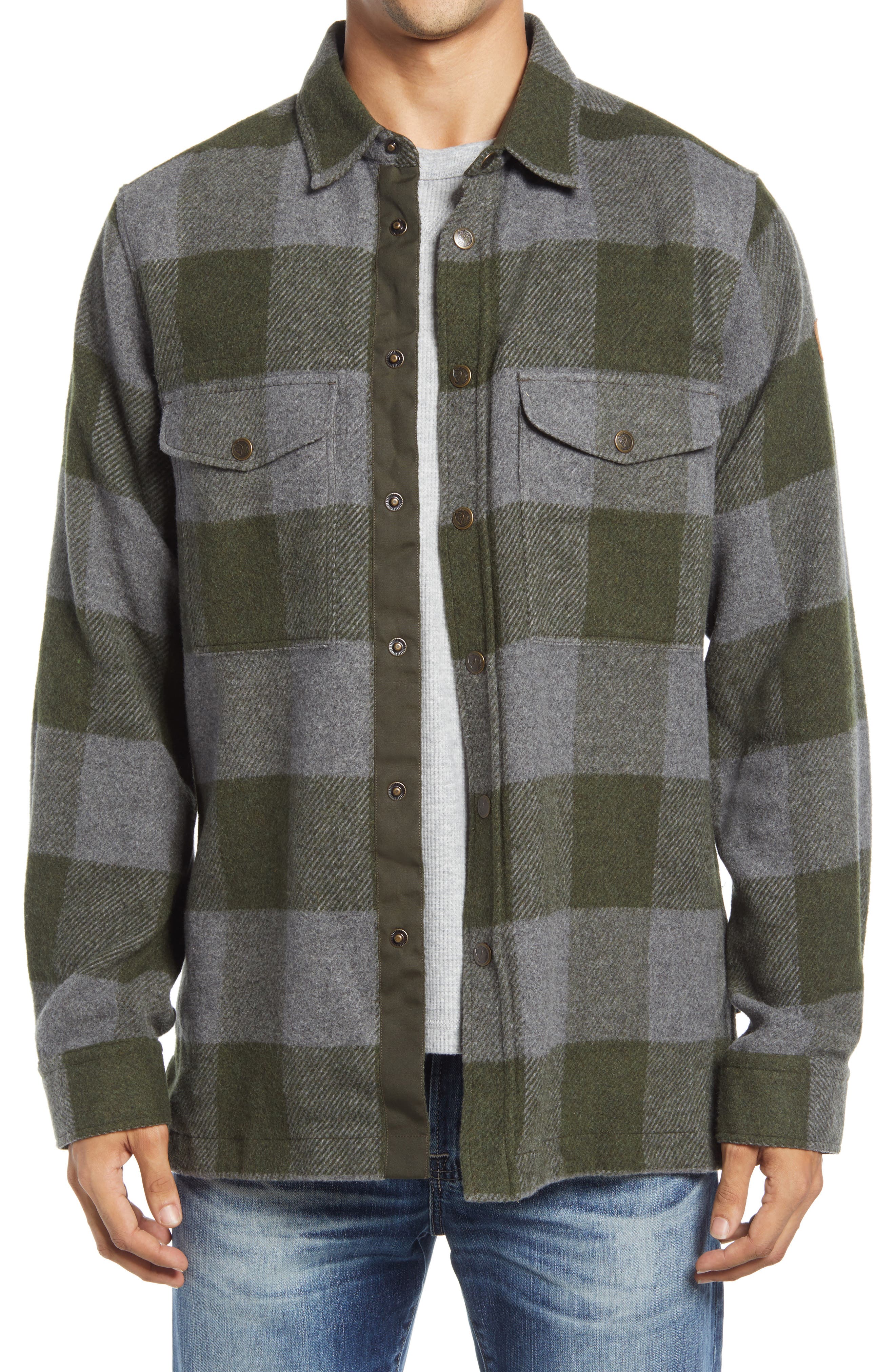 EAN 7323450463144 product image for Men's Fjallraven Canada Buffalo Check Button-Up Shirt, Size Small - Green | upcitemdb.com