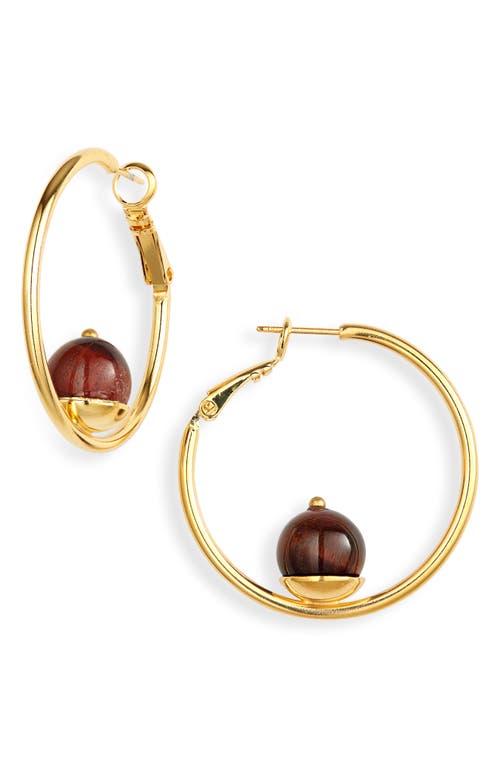 DESTREE Small Sonia Hoop Earrings in Tiger Eye at Nordstrom