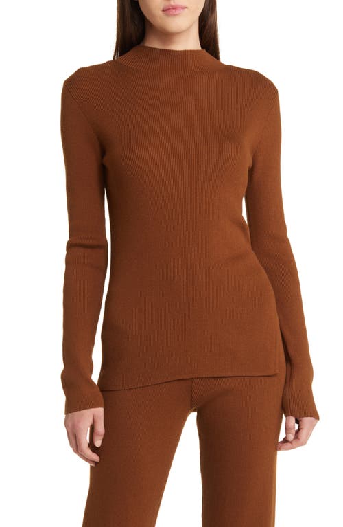 Rails Shiloh Rib Mock Neck Sweater Fox at Nordstrom,