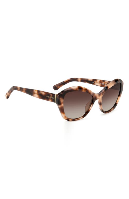 Shop Kate Spade New York Aglaia 54mm Gradient Cat Eye Sunglasses In Beige/brown Grad Polarized