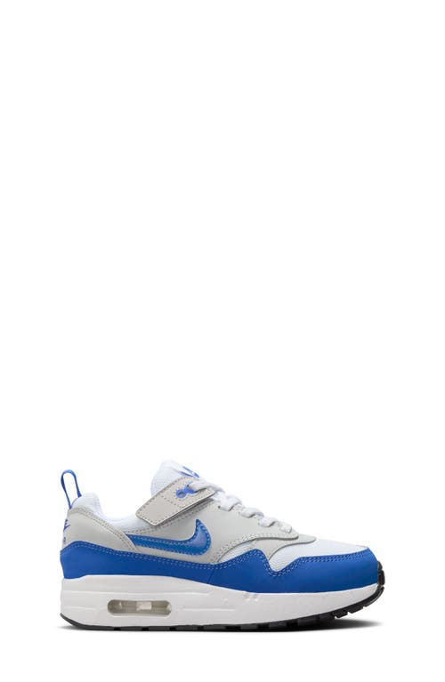 Shop Nike Kids' Air Max 1 Easyon Sneaker In White/royal/grey