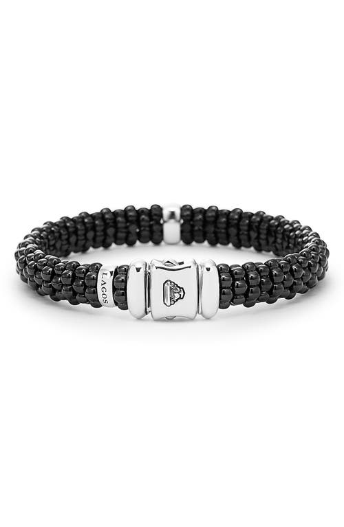 Lagos Black Caviar Bracelet In Black/silver