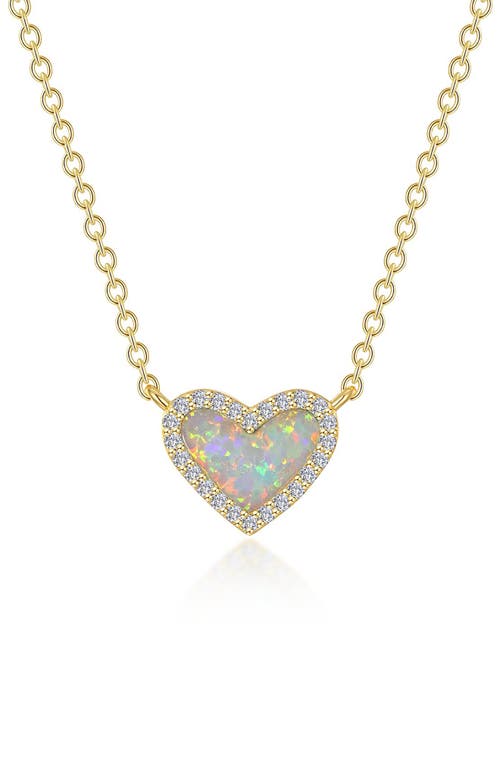 Shop Lafonn Simulated Opal & Simulated Diamond Heart Pendant Necklace In White