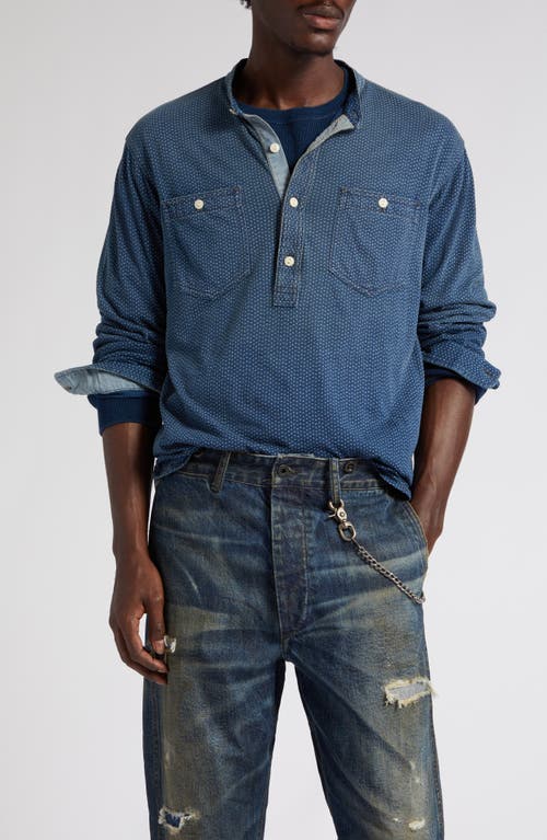 Double RL Polka Dot Popover Workshirt in Indigo/White