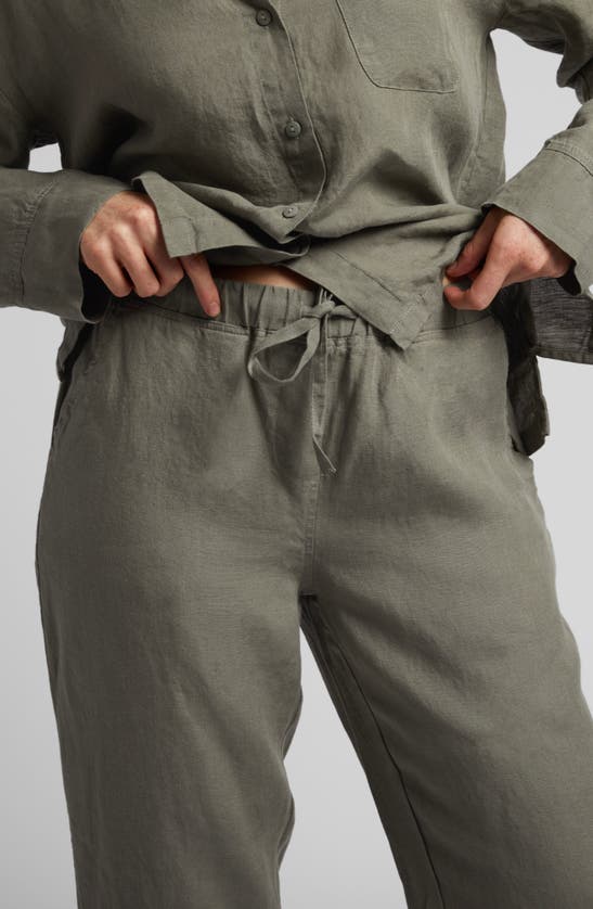 Shop Parachute Linen Lounge Pants In Moss