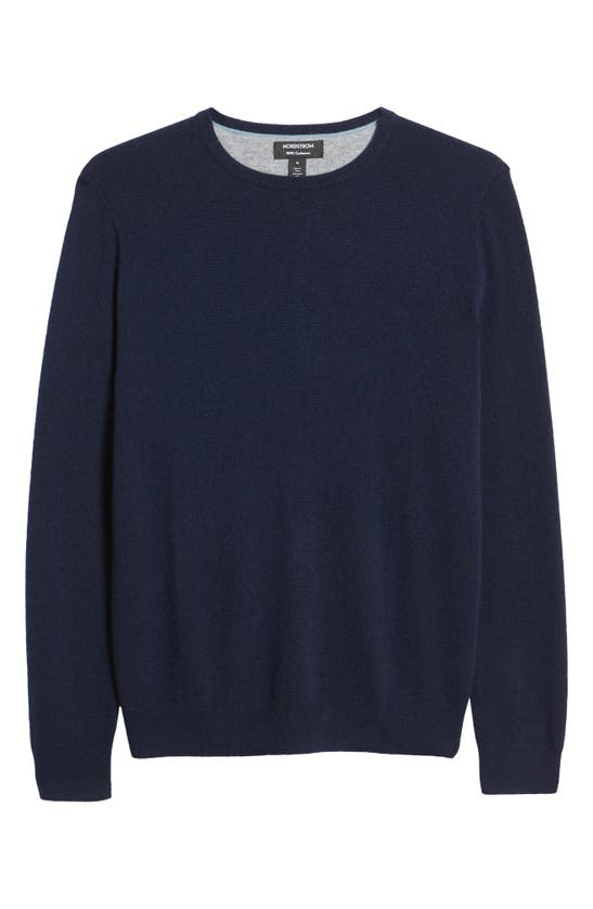 Nordstrom Cashmere Crewneck Sweater In Navy Blazer
