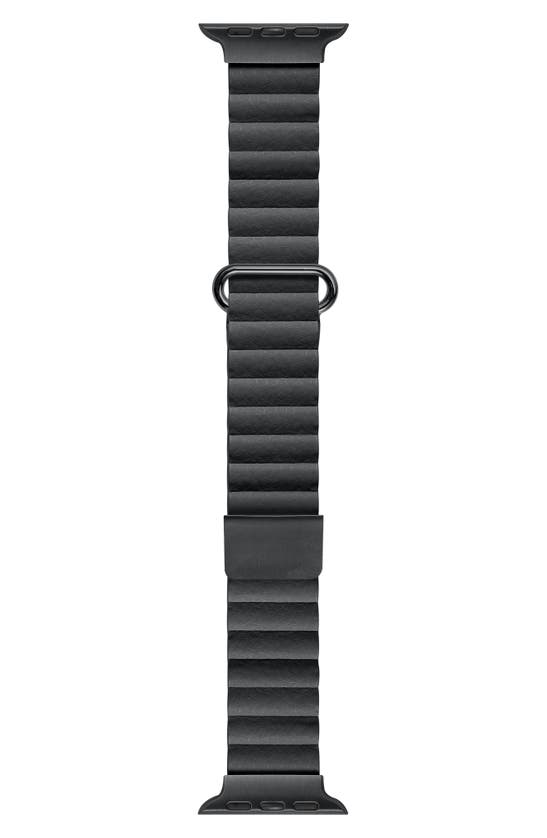 Shop The Posh Tech Dakota Magnetic Leather Apple Watch® Watchband In Black