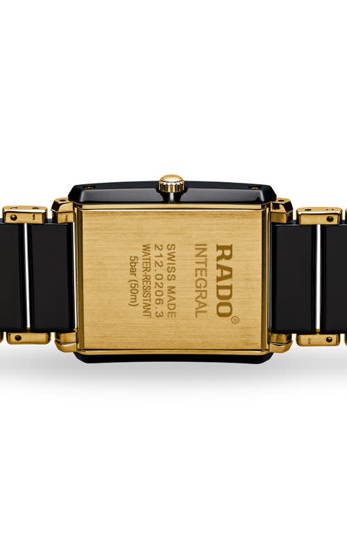 Rado Integral Diamond Ceramic Bracelet Watch, 31mm X 41.1mm In Black/gold