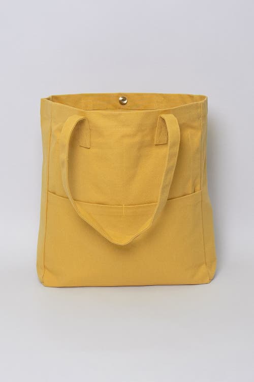 Shop Terra Thread Organic Cotton Canvas Work Tote Bag In Mustard Yellow