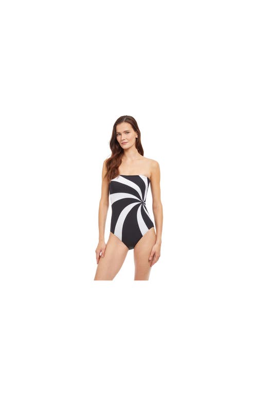 Timeless Bandeau One Piece Swimsuit in Black/white