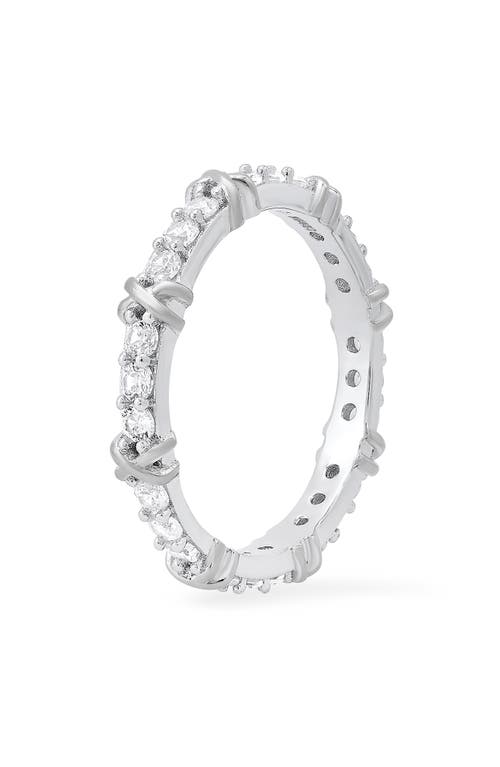 Queen Jewels Cubic Zirconia Stacking Ring In Silver