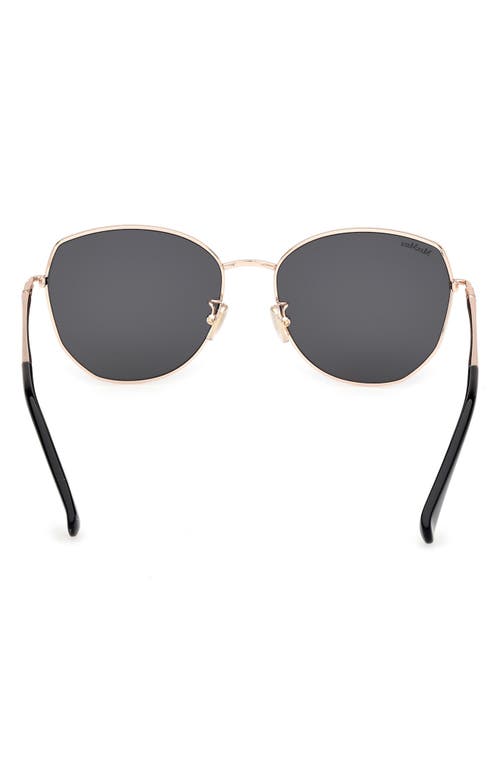 Shop Max Mara 58mm Round Sunglasses In Gold/smoke