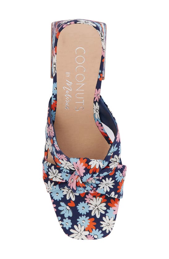 Shop Coconuts By Matisse Esme Knot Slide Sandal In Navy Floral