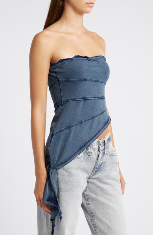 Shop Bdg Urban Outfitters Asymmetric Strapless Top In Navy