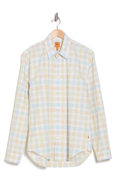 Shop Soft Cloth Midas Yarn Dye Plaid Trim Fit Button-up Shirt In Natural Multi