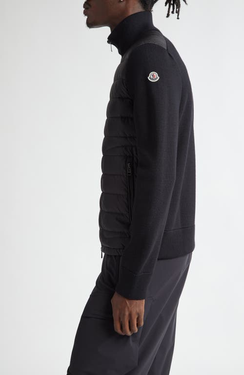 Moncler Padded Zip-up Cardigan Clothing In Black