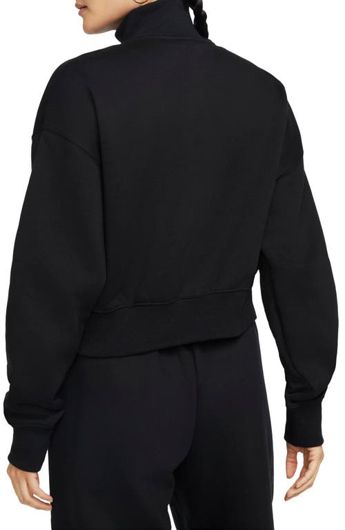 Shop Nike Sportswear Phoenix Fleece Crop Sweatshirt In Black/sail