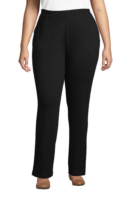 Lands' End Plus Size Sport Knit High Rise Pants In Black