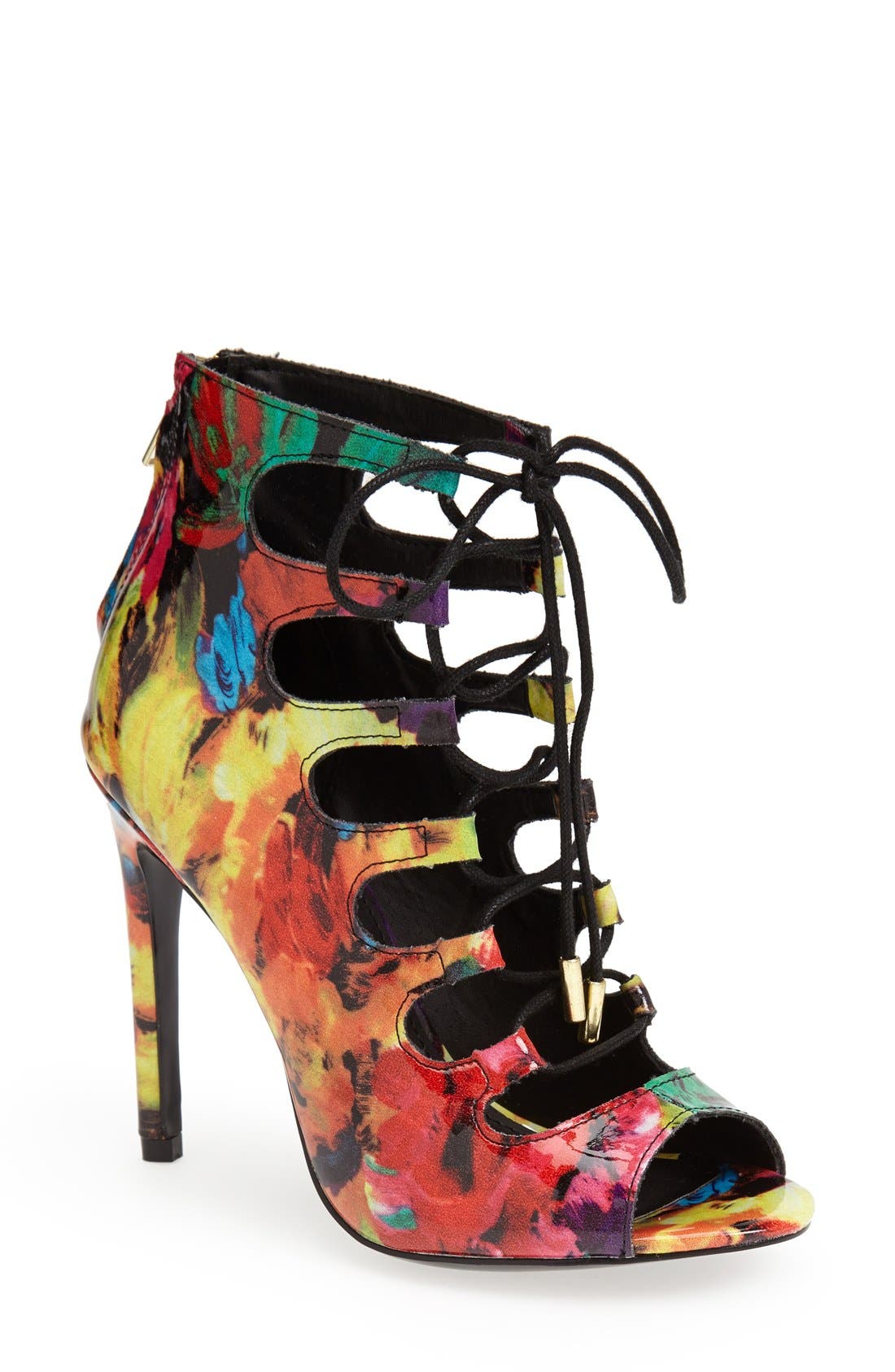 Steve Madden 'Cythiaa' Floral Print LaceUp Sandal (Women) Nordstrom