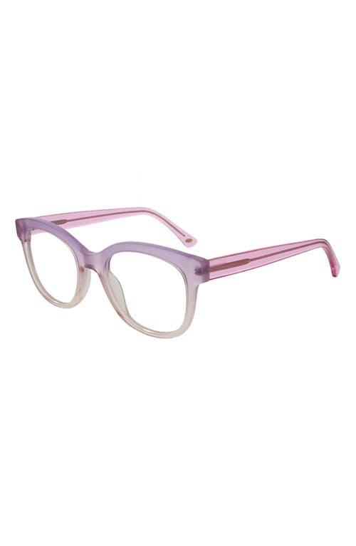 Oscar De La Renta 49mm Square Optical Glasses In Light Purple To Clear Ombre