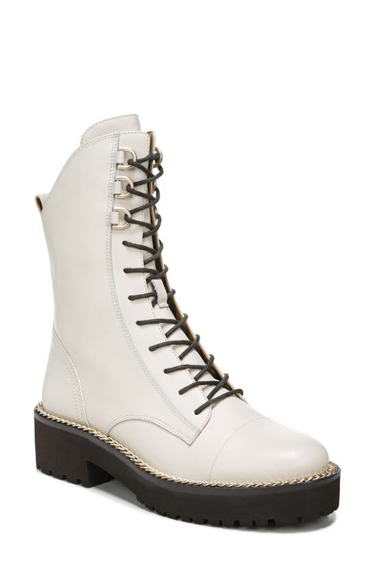 Sam Edelman Lenley Chain-trimmed Leather Combat Boots In Black | ModeSens