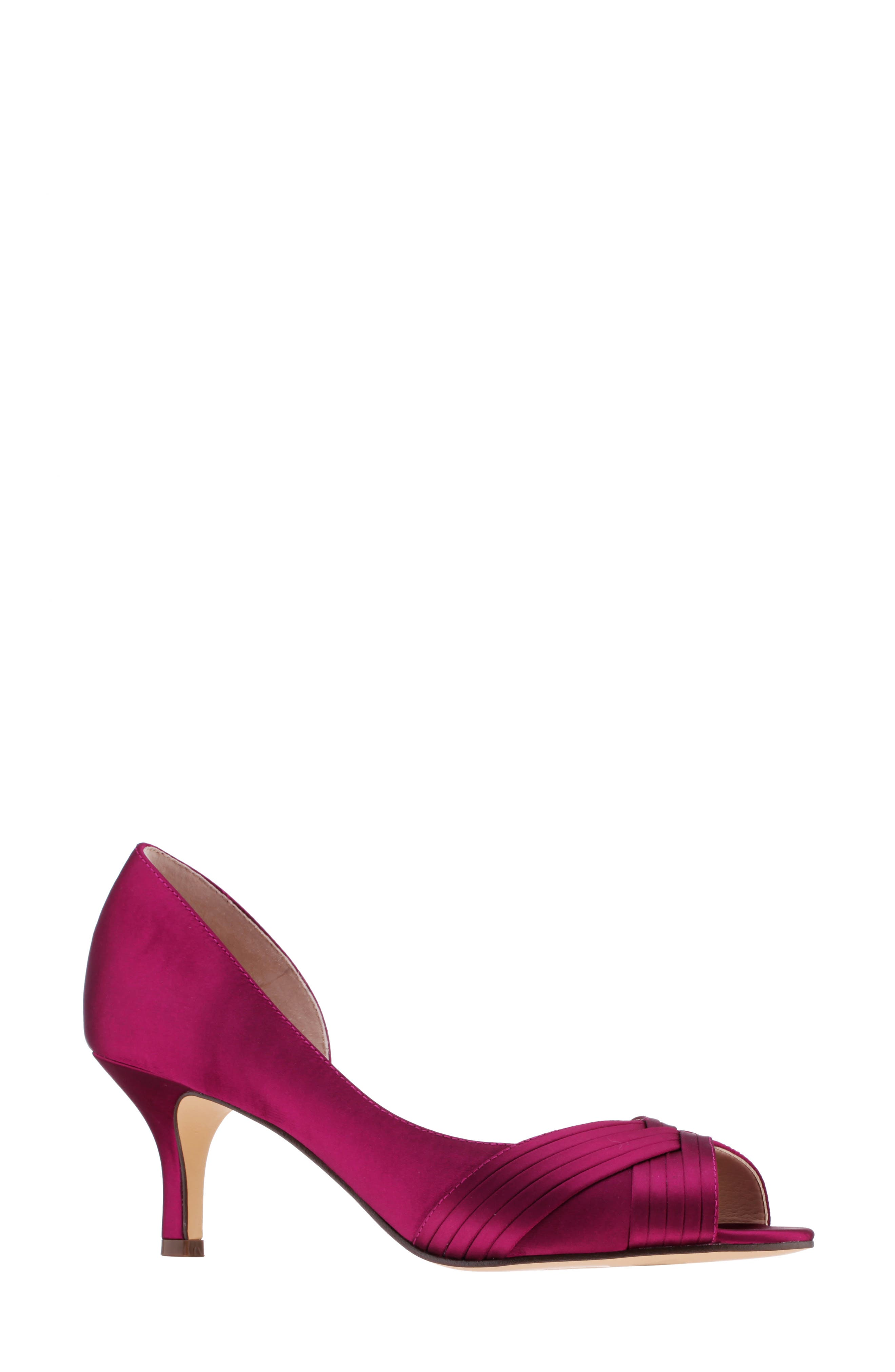 burgundy mid heels