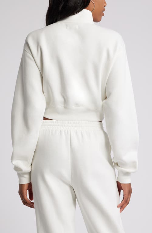 Shop Bp. Quarter Zip Fleece Detail Sweatshirt In Ivory