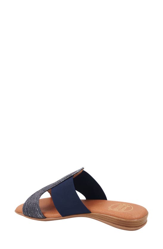 Shop Andre Assous Noor Raffia Slide Sandal In Navy