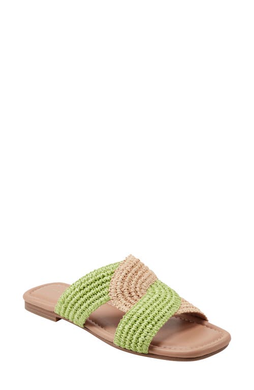 Shop Marc Fisher Ltd Navie Slide Sandal In Green/natural