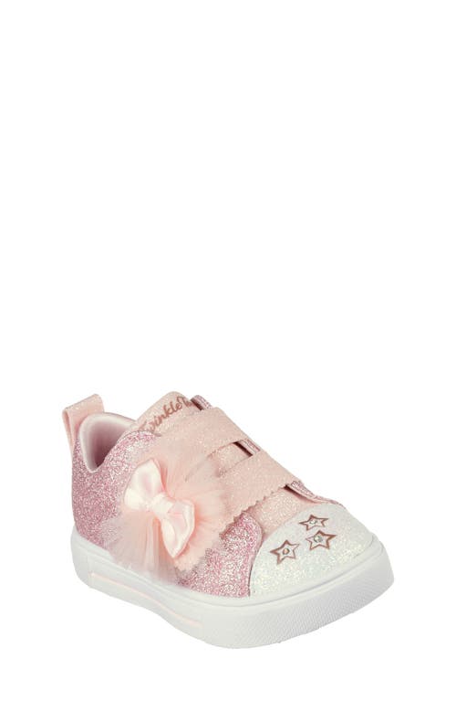 SKECHERS Kids' Twinkle Toes® Twinkle Sparks Glitter Gems Light-Up Sneaker in Rose Gold
