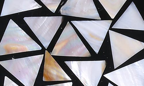 Tiramisu Set Of 4 Mother Of Pearl Resin Coasters In Black/white