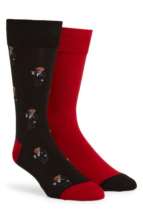 Polo Ralph Lauren 2-Pack Martini Bear Socks in Black