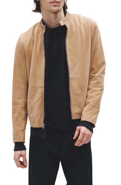 rag & bone Archive Café Suede Racer Jacket Sand at Nordstrom,