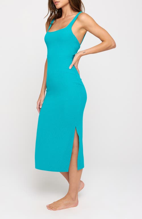 Shop Spiritual Gangster Valerie Twist Back Stretch Modal Rib Dress In Surf