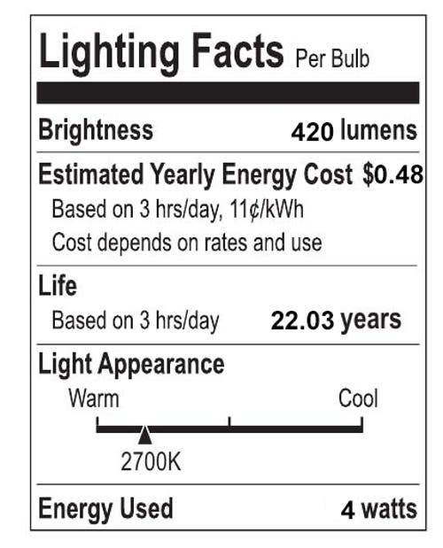 Jonathan Y Classic Non-dimmable G45-4w Led Edison Glass Bulbs With E26 Base, 80+ Cri, Warm White 2700k, 420 Lum In Clear