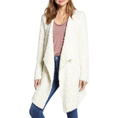 1.state Drape Front Poodle Cardigan, Ivory