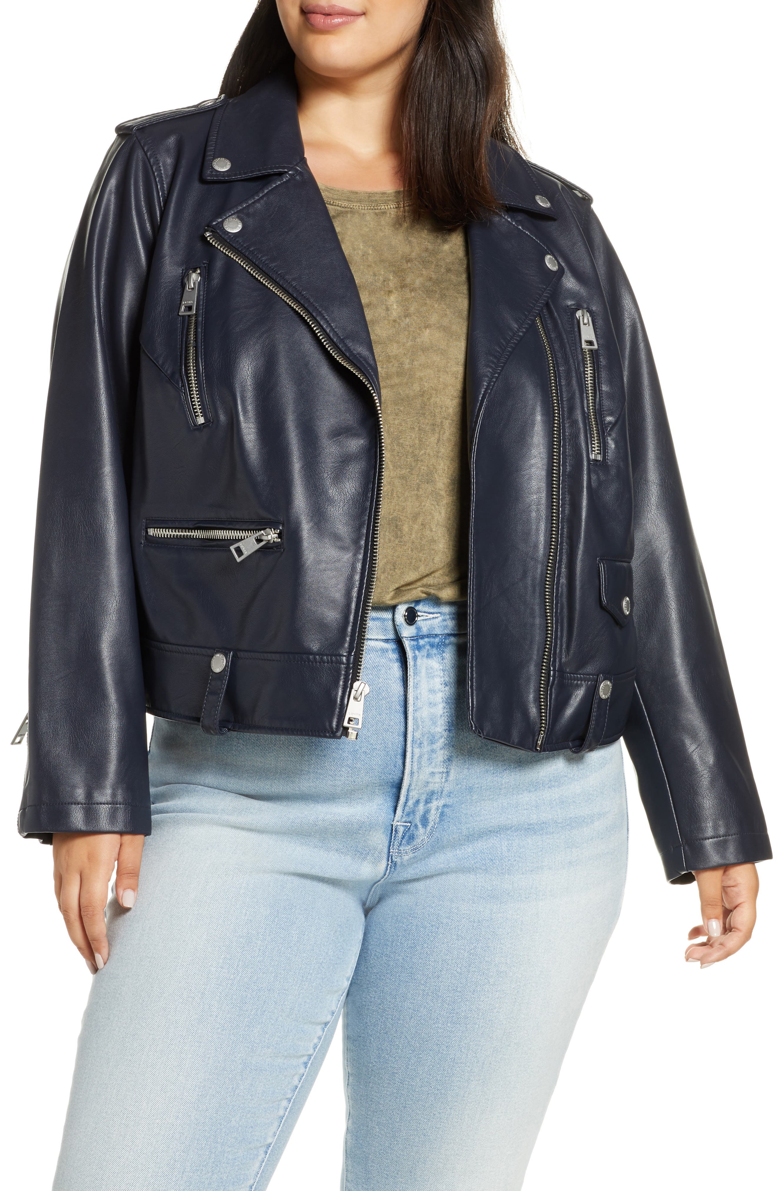 slink jeans leather moto jacket