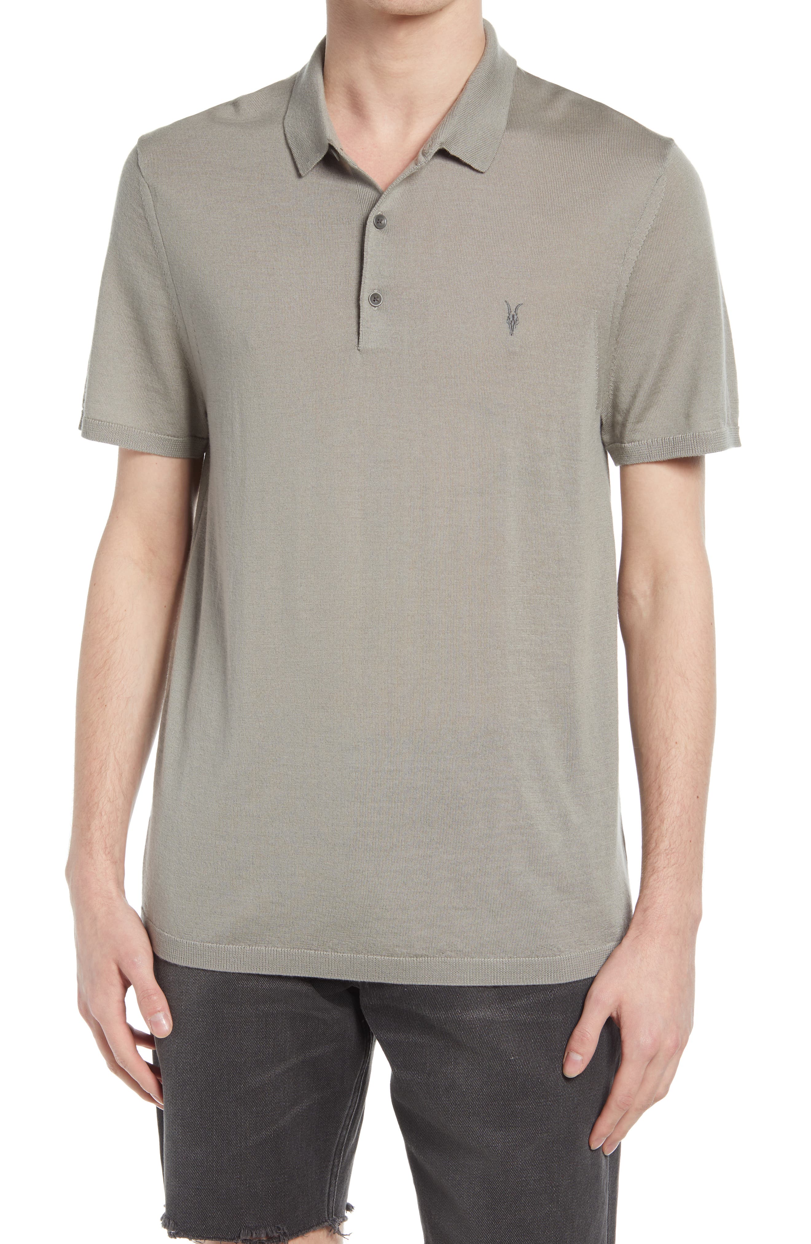 all saints men's long sleeve polo