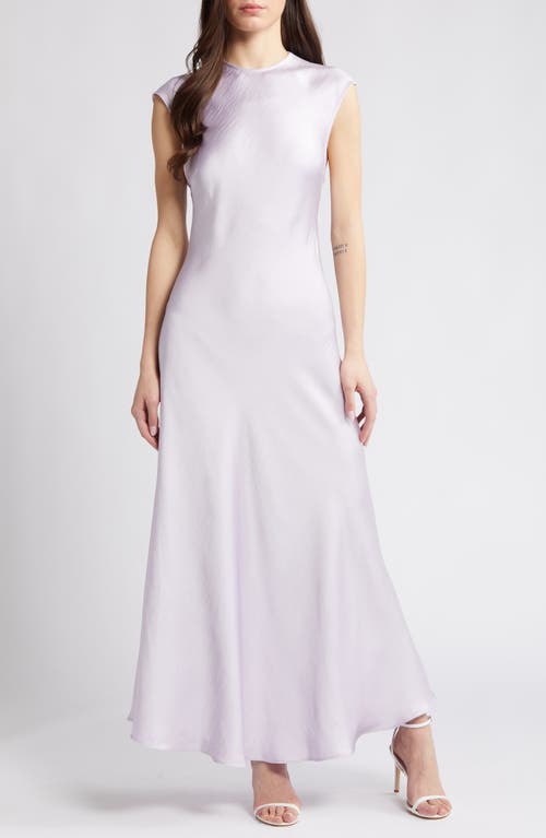 Peggy Satin Maxi Dress in Soft Lilac