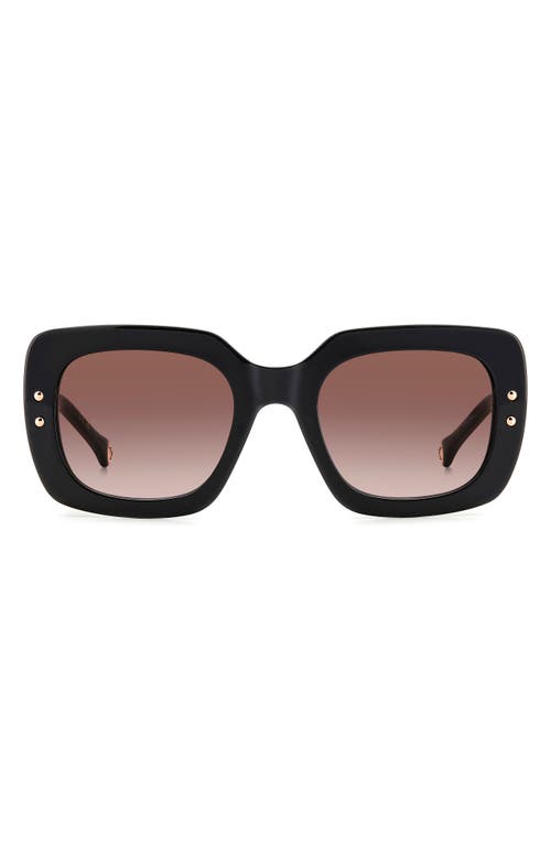 Carolina Herrera 52mm Rectangular Sunglasses In Black Red