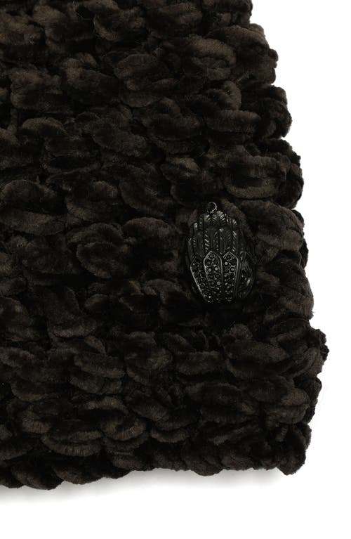 Kurt Geiger London Set Of Two Chunky Chenille Pompom Beanies In Black