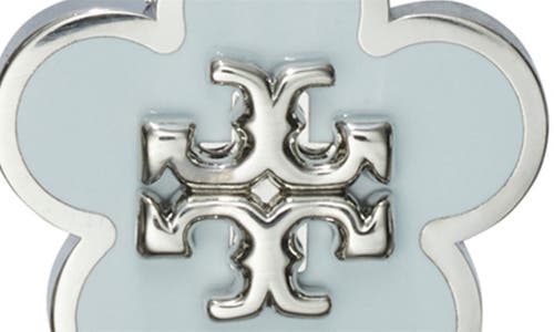 Shop Tory Burch Flower Stud Earrings In Tory Silver/light Blue