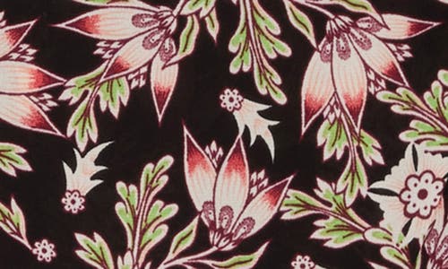 Shop Max Studio Side Tie Ruffle Maxi Skirt In Black/plum Floral