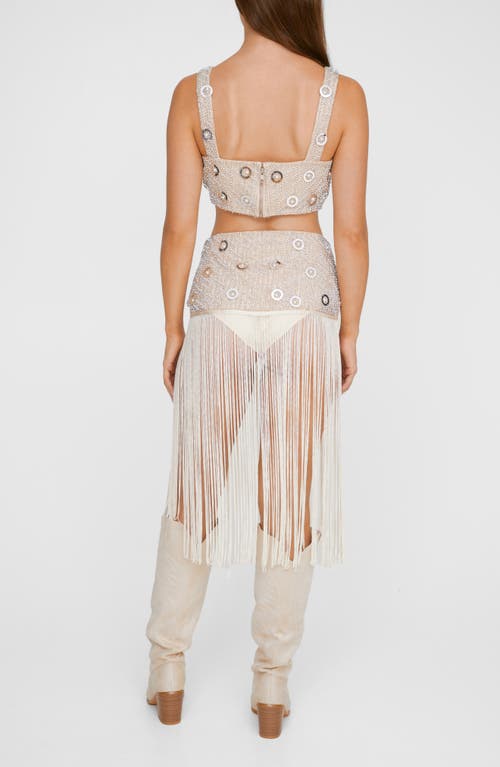 Shop Nasty Gal Embellished Side Cutout Bodysuit In Beige