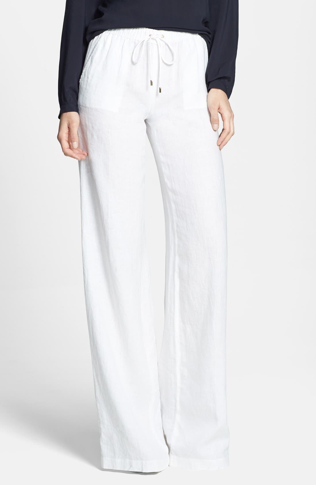 michael kors white linen pants