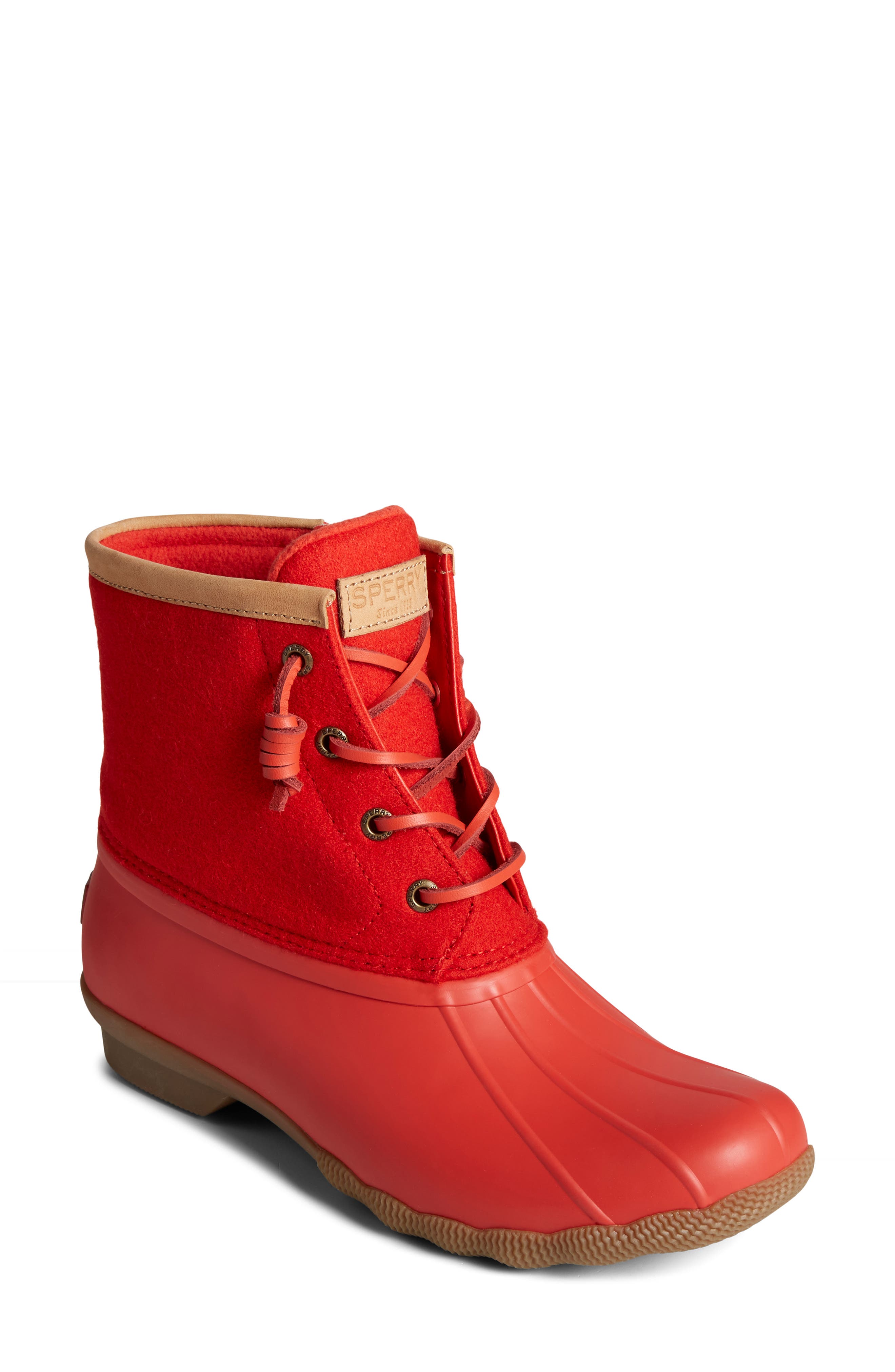 womens red duck boots