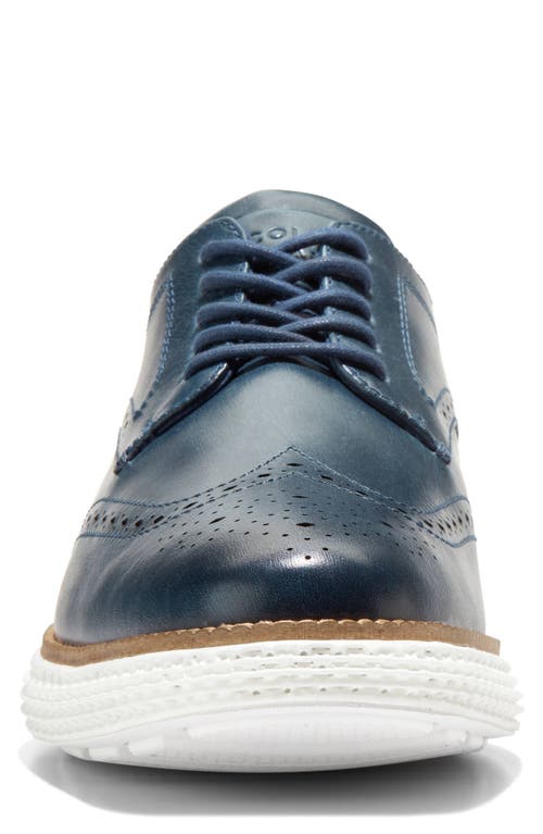 Shop Cole Haan Original Grand 2.0 Wingtip Oxford In Iron Blue